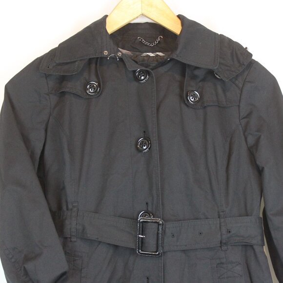 London Fog Heritage PS Black Long Trench Coat with Hood - Picture 12 of 16